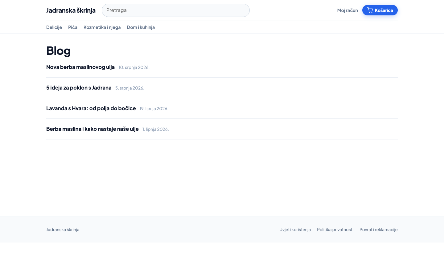 Lista blog članaka u web dućanu